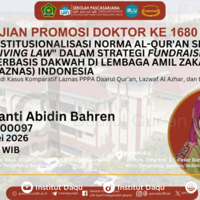 Wakil Rektor IDAQU Raih Gelar Doktoral Di UIN Jakarta